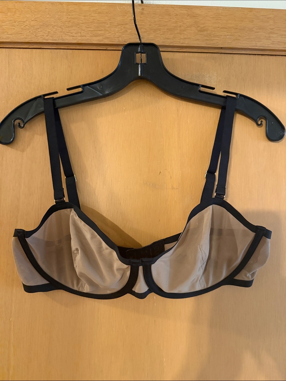 CUUP Women’s The Balconette Underwire Unlined Bra Tan Black Size 34D